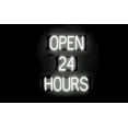 thumbnail image 1 of SpellBrite OPEN 24 HOURS LED Sign for Business. 20.8" x 23.8" White OPEN 24 HOURS Sign Has Neon Sign Look With Energy Efficient LED Light Source. Visible from 500+ Feet, 8 Animation Settings., 1 of 4