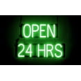 thumbnail image 1 of SpellBrite OPEN 24 HRS LED Sign for Business. 16.5" x 15.0" Green OPEN 24 HRS Sign Has Neon Sign Look With Energy Efficient LED Light Source. Visible from 500+ Feet, 8 Animation Settings., 1 of 4