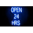 thumbnail image 1 of SpellBrite OPEN 24 HRS LED Sign for Business. 16.5" x 23.8" Blue OPEN 24 HRS Sign Has Neon Sign Look With Energy Efficient LED Light Source. Visible from 500+ Feet, 8 Animation Settings., 1 of 4