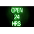 thumbnail image 1 of SpellBrite OPEN 24 HRS LED Sign for Business. 16.5" x 23.8" Green OPEN 24 HRS Sign Has Neon Sign Look With Energy Efficient LED Light Source. Visible from 500+ Feet, 8 Animation Settings., 1 of 4