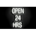 thumbnail image 1 of SpellBrite OPEN 24 HRS LED Sign for Business. 16.5" x 23.8" White OPEN 24 HRS Sign Has Neon Sign Look With Energy Efficient LED Light Source. Visible from 500+ Feet, 8 Animation Settings., 1 of 4