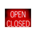 thumbnail image 1 of SpellBrite OPEN CLOSED LED Sign for Business. 23.8" x 15.0" Red OPEN CLOSED Sign Has Neon Sign Look With Energy Efficient LED Light Source. Visible from 500+ Feet, 8 Animation Settings., 1 of 4