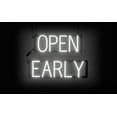 thumbnail image 1 of SpellBrite OPEN EARLY LED Sign for Business. 21.0" x 15.0" White OPEN EARLY Sign Has Neon Sign Look With Energy Efficient LED Light Source. Visible from 500+ Feet, 8 Animation Settings., 1 of 4