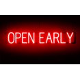 thumbnail image 1 of SpellBrite OPEN EARLY LED Sign for Business. 37.0" x 6.3" Red OPEN EARLY Sign Has Neon Sign Look With Energy Efficient LED Light Source. Visible from 500+ Feet, 8 Animation Settings., 1 of 4