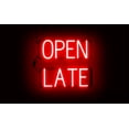 thumbnail image 1 of SpellBrite OPEN LATE LED Sign for Business. 17.0" x 15.0" Red OPEN LATE Sign Has Neon Sign Look With Energy Efficient LED Light Source. Visible from 500+ Feet, 8 Animation Settings., 1 of 4