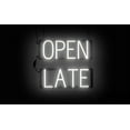 thumbnail image 1 of SpellBrite OPEN LATE LED Sign for Business. 17.0" x 15.0" White OPEN LATE Sign Has Neon Sign Look With Energy Efficient LED Light Source. Visible from 500+ Feet, 8 Animation Settings., 1 of 4