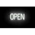 thumbnail image 1 of SpellBrite OPEN LED Sign for Business. 16.5" x 6.3" White OPEN Sign Has Neon Sign Look With Energy Efficient LED Light Source. Visible from 500+ Feet, 8 Animation Settings., 1 of 4