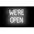 thumbnail image 1 of SpellBrite WE'RE OPEN LED Sign for Business. 18.9" x 15.0" White WE'RE OPEN Sign Has Neon Sign Look With Energy Efficient LED Light Source. Visible from 500+ Feet, 8 Animation Settings., 1 of 4
