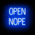 thumbnail image 1 of SpellBrite OPEN NOPE LED Sign for Business. 16.5" x 15.0" Blue OPEN NOPE Sign Has Neon Sign Look With Energy Efficient LED Light Source. Visible from 500+ Feet, 8 Animation Settings., 1 of 4