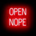 thumbnail image 1 of SpellBrite OPEN NOPE LED Sign for Business. 16.5" x 15.0" Red OPEN NOPE Sign Has Neon Sign Look With Energy Efficient LED Light Source. Visible from 500+ Feet, 8 Animation Settings., 1 of 4