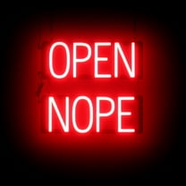 SpellBrite OPEN NOPE LED Sign for Business. 16.5" x 15.0" Red OPEN NOPE Sign Has Neon Sign Look With Energy Efficient LED Light Source. Visible from 500 Feet, 8 Animation Settings.