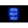 thumbnail image 1 of SpellBrite OPEN RIGHT NOW LED Sign for Business. 18.1" x 23.8" Blue OPEN RIGHT NOW Sign Has Neon Sign Look With Energy Efficient LED Light Source. Visible from 500+ Feet, 8 Animation Settings., 1 of 4