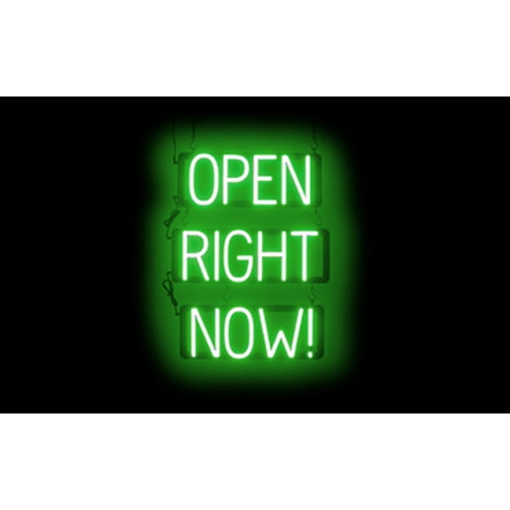 SpellBrite OPEN RIGHT NOW! LED Sign for Business. 18.1" x 23.8" Green OPEN RIGHT NOW! Sign Has Neon Sign Look With Energy Efficient LED Light Source. Visible from 500+ Feet, 8 Animation Settings.