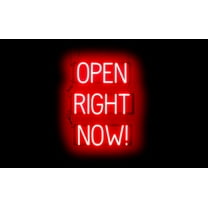 SpellBrite OPEN RIGHT NOW! LED Sign for Business. 18.1" x 23.8" Red OPEN RIGHT NOW! Sign Has Neon Sign Look With Energy Efficient LED Light Source. Visible from 500 Feet, 8 Animation Settings.