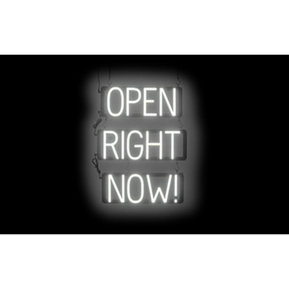 SpellBrite OPEN RIGHT NOW! LED Sign for Business. 18.1" x 23.8" White OPEN RIGHT NOW! Sign Has Neon Sign Look With Energy Efficient LED Light Source. Visible from 500+ Feet, 8 Animation Settings.