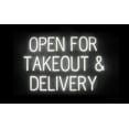 thumbnail image 1 of SpellBrite OPEN FOR TAKEOUT & DELIVERY LED Sign for Business. 34.1" x 23.8" White OPEN FOR TAKEOUT & DELIVERY Sign Has Neon Sign Look, LED Light Source. Visible from 500+ Feet, 8 Animations., 1 of 4