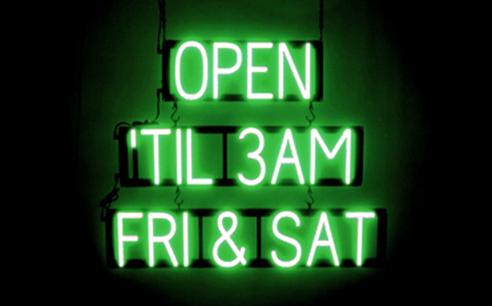 SpellBrite OPEN 'TIL 3AM FRI & SAT LED Sign for Business. 29.7