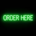 thumbnail image 1 of SpellBrite ORDER HERE LED Sign for Business. 36.2" x 6.3" Green ORDER HERE Sign Has Neon Sign Look With Energy Efficient LED Light Source. Visible from 500+ Feet, 8 Animation Settings., 1 of 4