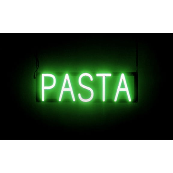 SpellBrite PASTA LED Sign for Business. 21.2" x 6.3" Green PASTA Sign Has Neon Sign Look With Energy Efficient LED Light Source. Visible from 500+ Feet, 8 Animation Settings.