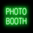 thumbnail image 1 of SpellBrite PHOTO BOOTH LED Sign for Business. 20.9" x 15" Green PHOTO BOOTH Sign Has Neon Sign Look With Energy Efficient LED Light Source. Visible from 500+ Feet, 8 Animation Settings., 1 of 4