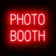 thumbnail image 1 of SpellBrite PHOTO BOOTH LED Sign for Business. 20.9" x 15" Red PHOTO BOOTH Sign Has Neon Sign Look With Energy Efficient LED Light Source. Visible from 500+ Feet, 8 Animation Settings., 1 of 4