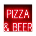 thumbnail image 1 of SpellBrite PIZZA & BEER LED Sign for Business. 21.9" x 15.0" Red PIZZA & BEER Sign Has Neon Sign Look With Energy Efficient LED Light Source. Visible from 500+ Feet, 8 Animation Settings., 1 of 4
