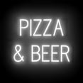 thumbnail image 1 of SpellBrite PIZZA & BEER LED Sign for Business. 21.9" x 15.0" White PIZZA & BEER Sign Has Neon Sign Look With Energy Efficient LED Light Source. Visible from 500+ Feet, 8 Animation Settings., 1 of 4