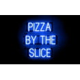 thumbnail image 1 of SpellBrite PIZZA BY THE SLICE LED Sign for Business. 22.4" x 23.8" Blue PIZZA BY THE SLICE Sign Has Neon Sign Look With Energy Efficient LED Light Source. Visible from 500+ Feet, 8 Animations., 1 of 4