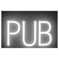thumbnail image 1 of SpellBrite PUB LED Sign for Business. 12.8" x 6.3" White PUB Sign Has Neon Sign Look With Energy Efficient LED Light Source. Visible from 500+ Feet, 8 Animation Settings., 1 of 4