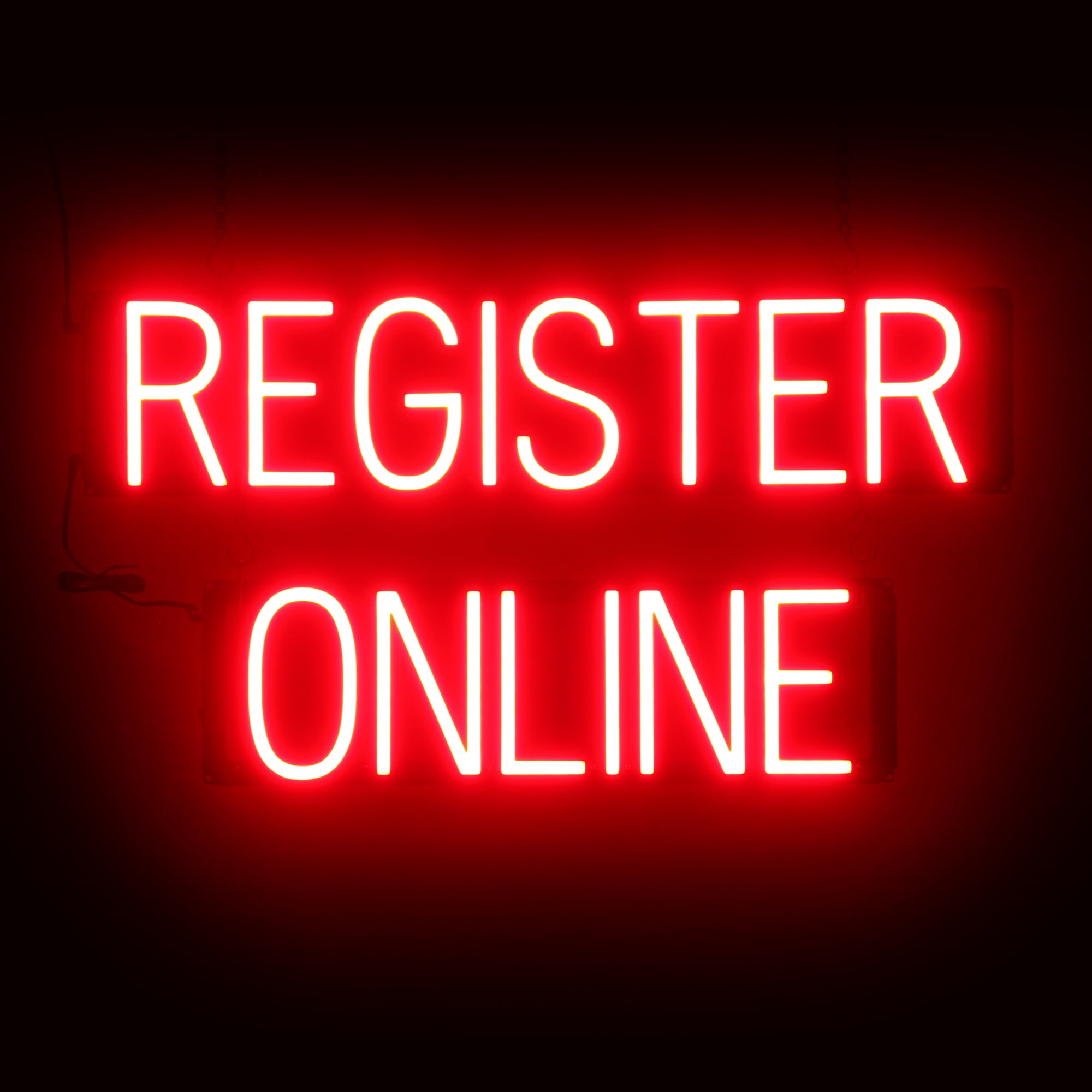 Registry Sign SpellBrite REGISTER ONLINE LED Sign for Business. 28.1
