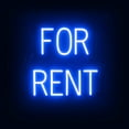 thumbnail image 1 of SpellBrite FOR RENT LED Sign for Business. 16.4" x 15" Blue FOR RENT Sign Has Neon Sign Look With Energy Efficient LED Light Source. Visible from 500+ Feet, 8 Animation Settings., 1 of 4