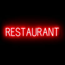 SpellBrite RESTAURANT LED Sign for Business. 39.3" x 6.3" Red RESTAURANT Sign Has Neon Sign Look With Energy Efficient LED Light Source. Visible from 500 Feet, 8 Animation Settings.