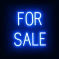 thumbnail image 1 of SpellBrite FOR SALE LED Sign for Business. 16.3" x 15" Blue FOR SALE Sign Has Neon Sign Look With Energy Efficient LED Light Source. Visible from 500+ Feet, 8 Animation Settings., 1 of 4