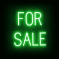 thumbnail image 1 of SpellBrite FOR SALE LED Sign for Business. 16.3" x 15" Green FOR SALE Sign Has Neon Sign Look With Energy Efficient LED Light Source. Visible from 500+ Feet, 8 Animation Settings., 1 of 4