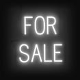 thumbnail image 1 of SpellBrite FOR SALE LED Sign for Business. 16.3" x 15" White FOR SALE Sign Has Neon Sign Look With Energy Efficient LED Light Source. Visible from 500+ Feet, 8 Animation Settings., 1 of 4