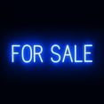 thumbnail image 1 of SpellBrite FOR SALE LED Sign for Business. 29.1" x 6.3" Blue FOR SALE Sign Has Neon Sign Look With Energy Efficient LED Light Source. Visible from 500+ Feet, 8 Animation Settings., 1 of 4