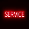 thumbnail image 1 of SpellBrite SERVICE LED Sign for Business. 24.9" x 6.3" Red SERVICE Sign Has Neon Sign Look With Energy Efficient LED Light Source. Visible from 500+ Feet, 8 Animation Settings., 1 of 4