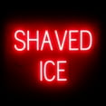 thumbnail image 1 of SpellBrite SHAVED ICE LED Sign for Business. 35.0" x 6.3" Red SHAVED ICE Sign Has Neon Sign Look With Energy Efficient LED Light Source. Visible from 500+ Feet, 8 Animation Settings., 1 of 4