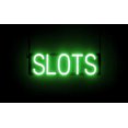 thumbnail image 1 of SpellBrite SLOTS LED Sign for Business. 20.3" x 6.3" Green SLOTS Sign Has Neon Sign Look With Energy Efficient LED Light Source. Visible from 500+ Feet, 8 Animation Settings., 1 of 4