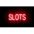 thumbnail image 1 of SpellBrite SLOTS LED Sign for Business. 20.3" x 6.3" Red SLOTS Sign Has Neon Sign Look With Energy Efficient LED Light Source. Visible from 500+ Feet, 8 Animation Settings., 1 of 4