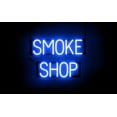 thumbnail image 1 of SpellBrite SMOKE SHOP LED Sign for Business. 21.4" x 15.0" Blue SMOKE SHOP Sign Has Neon Sign Look With Energy Efficient LED Light Source. Visible from 500+ Feet, 8 Animation Settings., 1 of 4