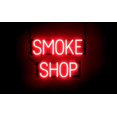 thumbnail image 1 of SpellBrite SMOKE SHOP LED Sign for Business. 21.4" x 15.0" Red SMOKE SHOP Sign Has Neon Sign Look With Energy Efficient LED Light Source. Visible from 500+ Feet, 8 Animation Settings., 1 of 4