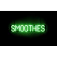 thumbnail image 1 of SpellBrite SMOOTHIES LED Sign for Business. 33.7" x 6.3" Green SMOOTHIES Sign Has Neon Sign Look With Energy Efficient LED Light Source. Visible from 500+ Feet, 8 Animation Settings., 1 of 4