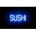 thumbnail image 1 of SpellBrite SUSHI LED Sign for Business. 18.0" x 6.3" Blue SUSHI Sign Has Neon Sign Look With Energy Efficient LED Light Source. Visible from 500+ Feet, 8 Animation Settings., 1 of 4