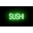 thumbnail image 1 of SpellBrite SUSHI LED Sign for Business. 18.0" x 6.3" Green SUSHI Sign Has Neon Sign Look With Energy Efficient LED Light Source. Visible from 500+ Feet, 8 Animation Settings., 1 of 4