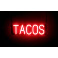 thumbnail image 1 of SpellBrite TACOS LED Sign for Business. 21.3" x 6.3" Red TACOS Sign Has Neon Sign Look With Energy Efficient LED Light Source. Visible from 500+ Feet, 8 Animation Settings., 1 of 4