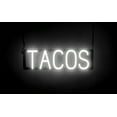 thumbnail image 1 of SpellBrite TACOS LED Sign for Business. 21.3" x 6.3" White TACOS Sign Has Neon Sign Look With Energy Efficient LED Light Source. Visible from 500+ Feet, 8 Animation Settings., 1 of 4