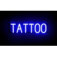 thumbnail image 1 of SpellBrite TATTOO LED Sign for Business. 24.1" x 6.3" Blue TATTOO Sign Has Neon Sign Look With Energy Efficient LED Light Source. Visible from 500+ Feet, 8 Animation Settings., 1 of 4