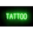 thumbnail image 1 of SpellBrite TATTOO LED Sign for Business. 24.1" x 6.3" Green TATTOO Sign Has Neon Sign Look With Energy Efficient LED Light Source. Visible from 500+ Feet, 8 Animation Settings., 1 of 4