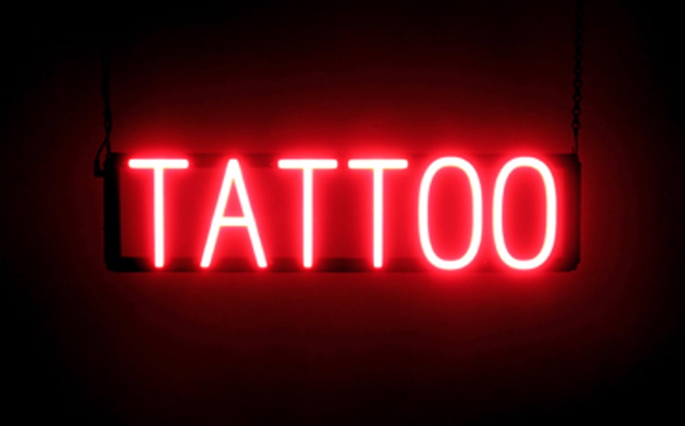 SpellBrite TATTOO LED Sign for Business. 24.1